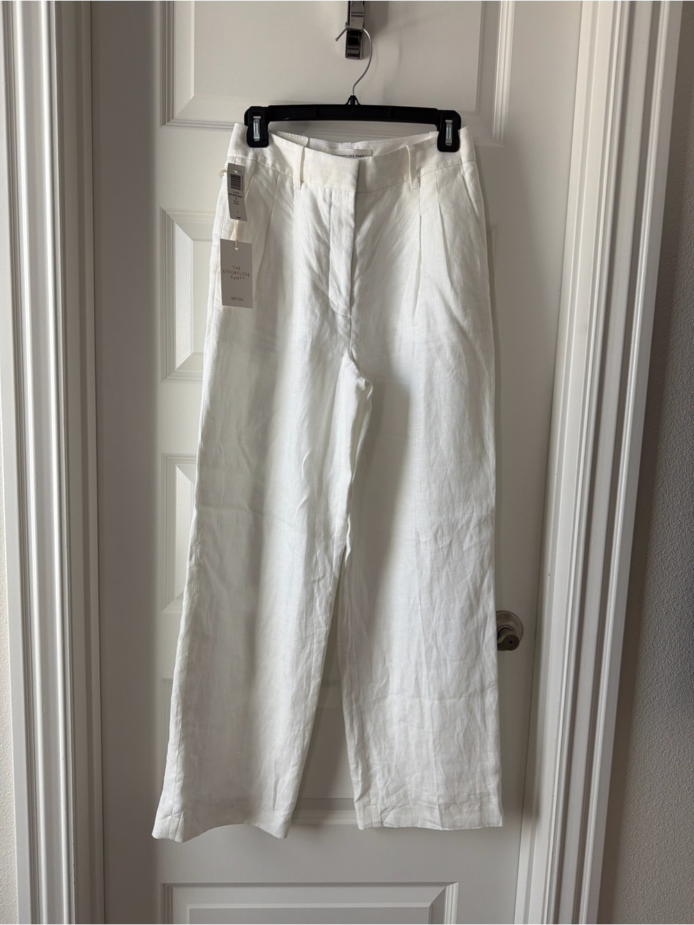 Aritzia White Wide-Leg Women's Linen Pants